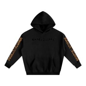 Leopard print sleeve hoodie